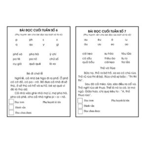 Bài tập đọc lớp 1 đơn giản 35 tuần