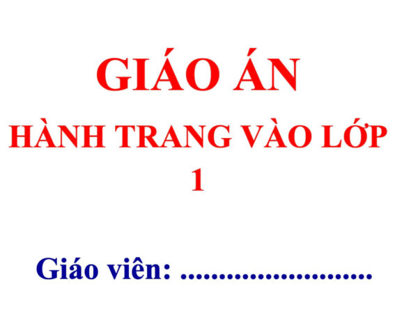 giáo án tiền tiểu học 49 buổi