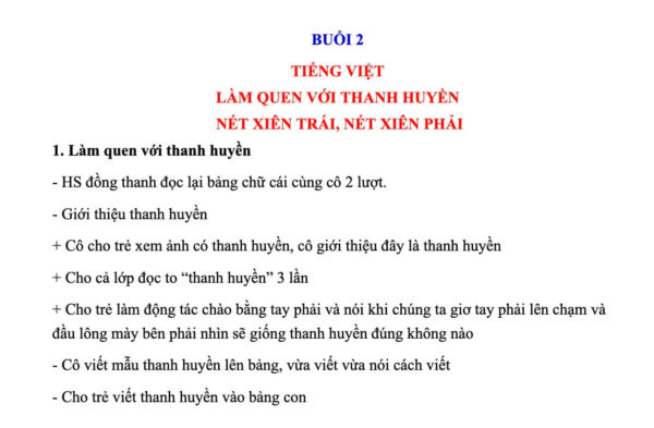 giáo án tiền tiểu học 49 buổi