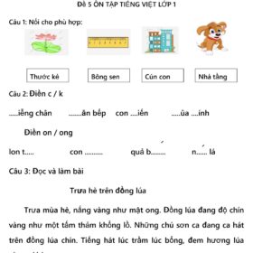 de thi hoc ki 1 lop 1 mon tieng viet 1